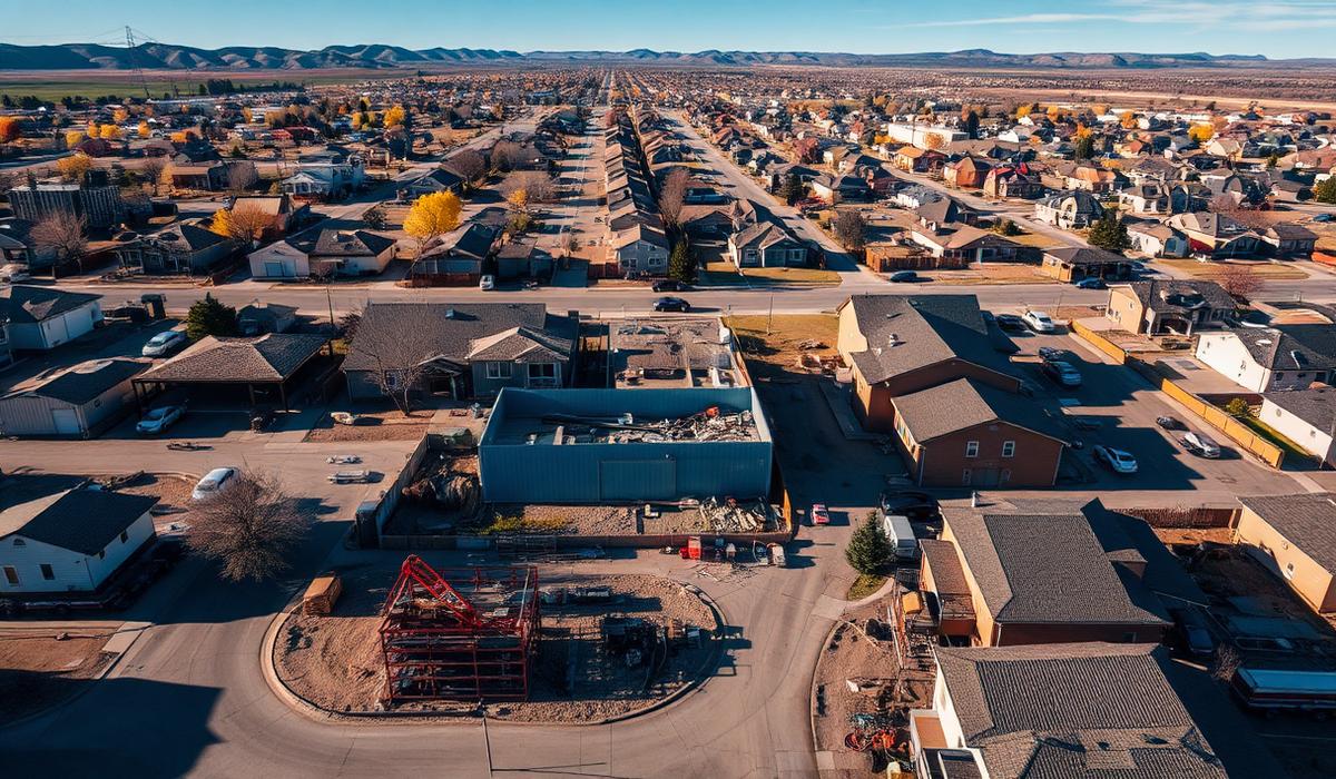 Neighborhoods and construction activity in Aurora, Colorado